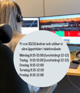 Uppdaterade öppettider